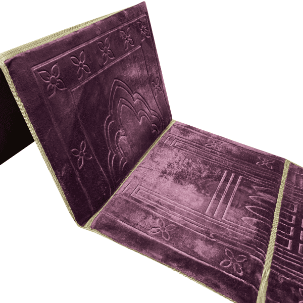 Purple Foldable Prayer Mat With Back Support